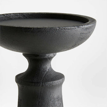 Izumo Ebonized Wood Pillar Holder 9".
