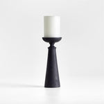 Izumo Ebonized Wood Pillar Holder 9".