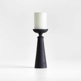 Izumo Ebonized Wood Pillar Holder 9".
