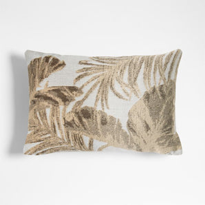 Jacquard Palm Leaf Outdoor Throw Pillow
