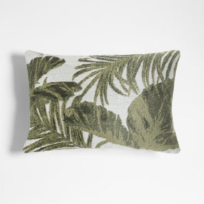 Jacquard Palm Leaf Juniper Throw Pillow