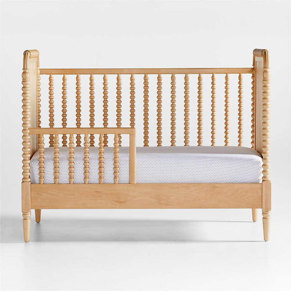 Cuna convertible de madera de arce Jenny Lind Heirloom para bebé con barandilla para cama infantil