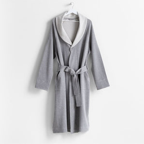 Albornoz de jersey de algodón orgánico gris jaspeado talla S/M