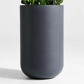 Junio Tall Round Dark Grey Planter 18.1".