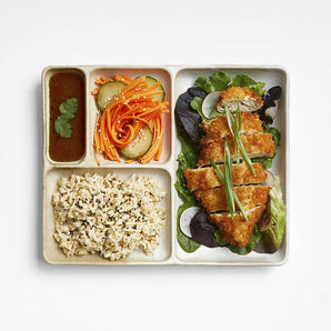 Kaito Rectangle Stoneware Bento Plate.