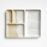 Kaito Rectangle Stoneware Bento Plate.