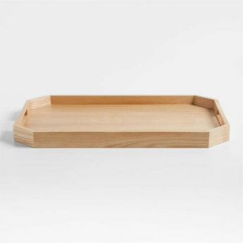 Kanso Rectangle Natural Ash Wood Serving Tray.