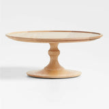 Kanso Round Natural Ash Wood Pedestal Cake Stand.