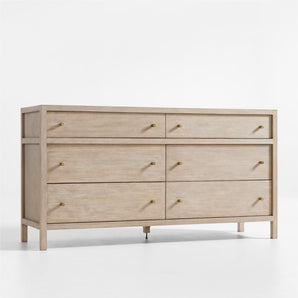 Keane 64" Weathered Solid Wood 6-Drawer Dresser