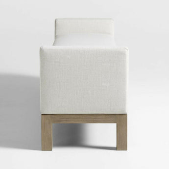 Keane 70" Weathered Natural Wood Upholstered Bench.