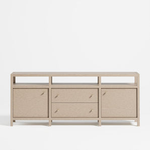 Keane 72" Weathered Wood Storage Media Console