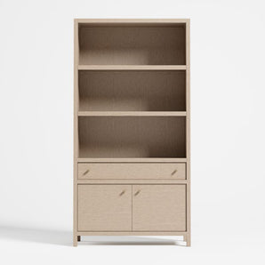 Keane Weathered Wood Storage Bookcase