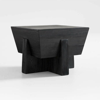 Kota Square Textured Black Pine Side Table.