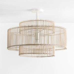 Kids Birdcage Bamboo and Rattan Ceiling Light by Leanne Ford