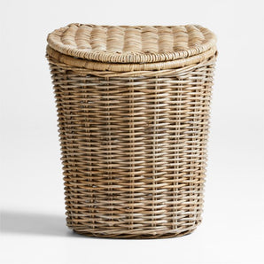 Kids Poplar Woven Wicke Hamper with Lid and Handle by Leanne Ford