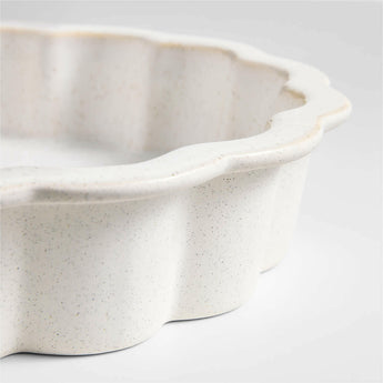 Ceramic Scalloped Pie Dish by Laura Kim.