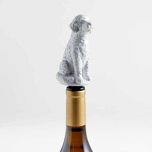 King of Soho Goldendoodle Ceramic Wine Stopper by Laura Kim.