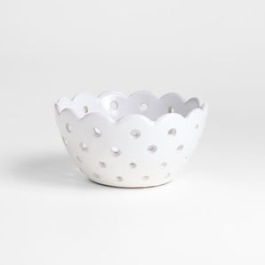 Scallop Eyelet Stoneware Colander by Laura Kim