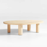 La Sal Natural Oak Wood 56" Asymmetrical Coffee Table.