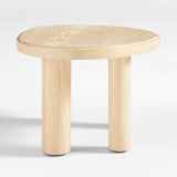 La Sal Small Natural Oak Wood Asymmetric End Table.