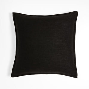 Laundered Linen Down-Alternative Pillow, Black