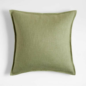 Sage 20"x20" Laundered Linen Throw Pillow with Feather Insert