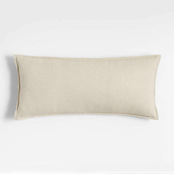 Amber 36"x16" Laundered Linen Throw Pillow with Feather Insert.