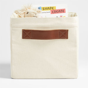 Leather Shelf Bin - New Brown.