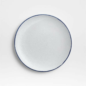 Lina Matte Blue Strp Salad Plate.