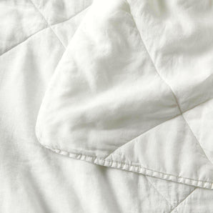 EUROPEAN FLAX ™-Certified Linen Crisp White Standard Quilted Pillow Sham.