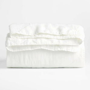 EUROPEAN FLAX ™-Certified Linen Crisp White Full/Queen Quilt.