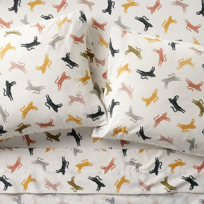 Juego de sábanas de percal de algodón orgánico con estampado de leopardo Kids Stay Cool