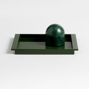 Luzern Rectangle Green Lacquer Decorative Tray by Daniel Humm