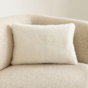Malmo Shearling 22x15 Ivory Throw Pillow.
