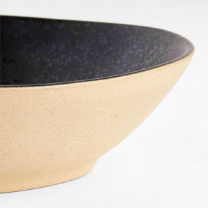 Marin Black Recycled Ceramic Low Bowl.