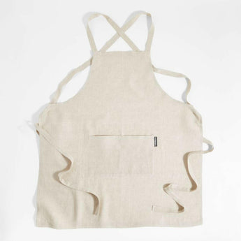 Marin Natural Tan European Flax ®-Certified Cotton Apron.