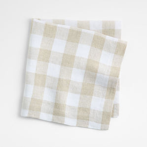 Marin Buffalo Check EUROPEAN FLAX ™-Certified Linen Dinner Napkin