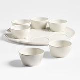 Marin White Platter with Bowls.