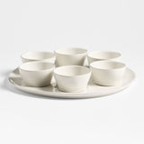 Marin White Platter with Bowls.