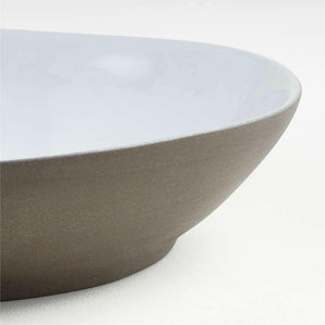 Marin White Recycled Stoneware Low Bowl