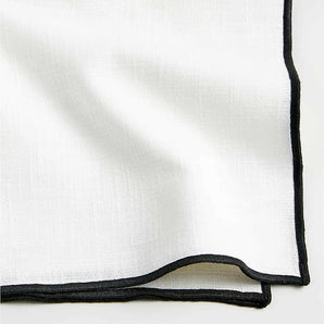 Merrow Stitch Crisp White Organic Cotton Napkin.
