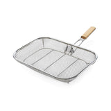 Mesh Grill Basket with Wood Handle.