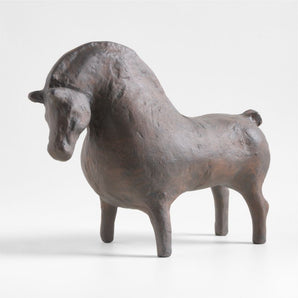 Escultura decorativa de caballo de metal
