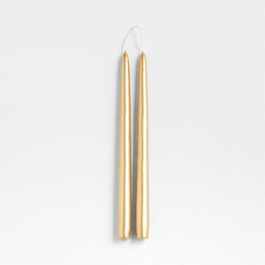 Metallic Gold 12" Dipped Taper Candle, Set of 2