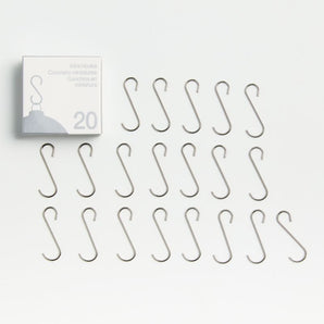 Mini Silver Ornament Hooks, Set of 20