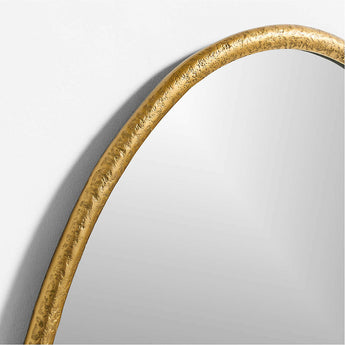 Mirabella Brass Metal Oval Wall Mirror 25.75"x40".