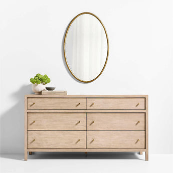 Mirabella Brass Metal Oval Wall Mirror 25.75"x40".