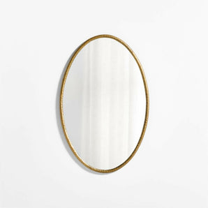 Mirabella Brass Metal Oval Wall Mirror 25.75"x40".