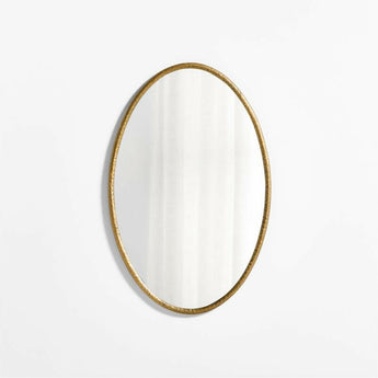 Mirabella Brass Metal Oval Wall Mirror 25.75"x40".