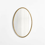 Mirabella Brass Metal Oval Wall Mirror 25.75"x40".